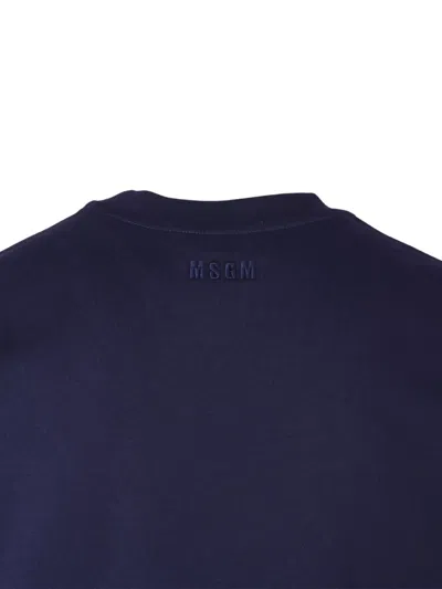 Msgm Logo T-shirt In Blue