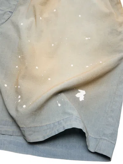 Acne Studios Logo-stamp Shorts In Blue