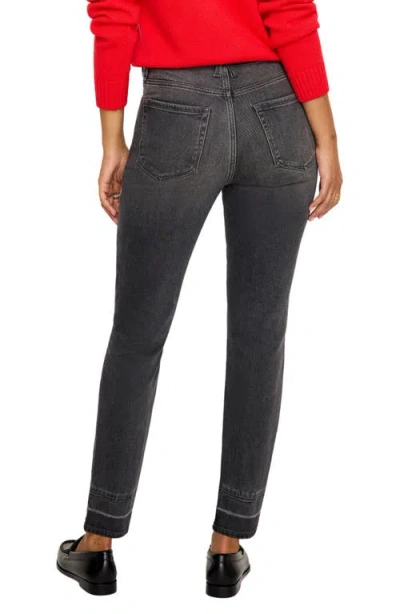 Good American Good Classic Released Hem High Waist Ankle Slim Straight Leg Jeans In Black