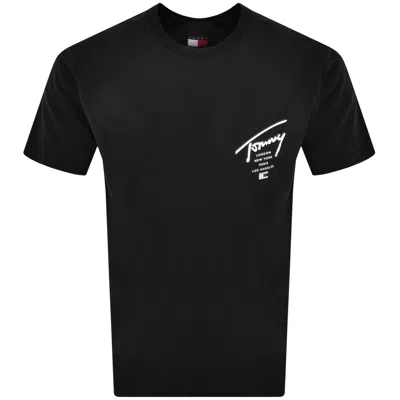 Tommy Jeans Sign City T Shirt Black In Black