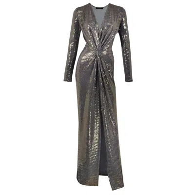Me&thee Women's On The Town Gold Sequin Maxi Dress In Gold