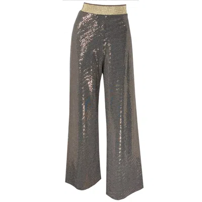 Me&thee Women's Open House Gold Sequin Trousers In Black