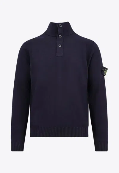 Stone Island Premium Wool Blend Sweater In Blue