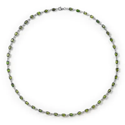 German Kabirski Women's Green / Silver Baimai Chrome Diopside Necklace In Multi