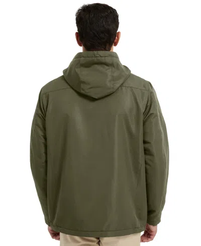 Hawke & Co. Men's Grid Fleece Lined Tri Climate Long-sleeve Jacket In Green