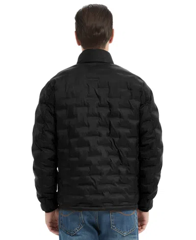 Hawke & Co. Men's Stand Collar Lightweight Warm Cube Jacket In Black