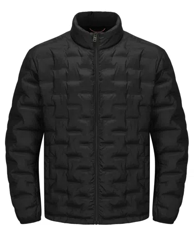 Hawke & Co. Men's Stand Collar Lightweight Warm Cube Jacket In Black