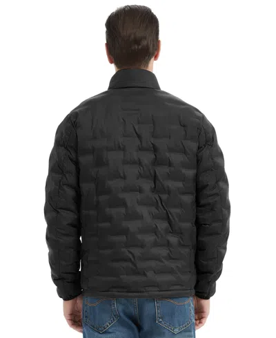 Hawke & Co. Men's Stand Collar Lightweight Warm Cube Jacket In Black