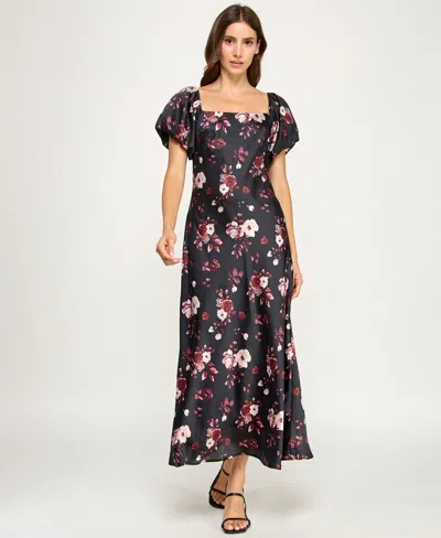 Row A Women's Short Bubble Sleeves Dress In Multi