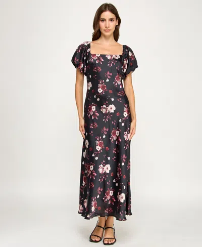 Row A Women's Short Bubble Sleeves Dress In Multi