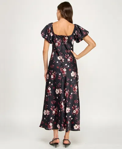 Row A Women's Short Bubble Sleeves Dress In Multi