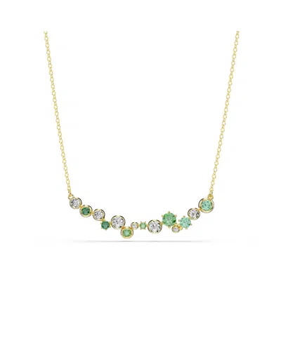 Swarovski Constella White & Green Crystal Collar Necklace, 14.87-18.87 In Gold