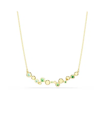 Swarovski Constella White & Green Crystal Collar Necklace, 14.87-18.87 In Gold