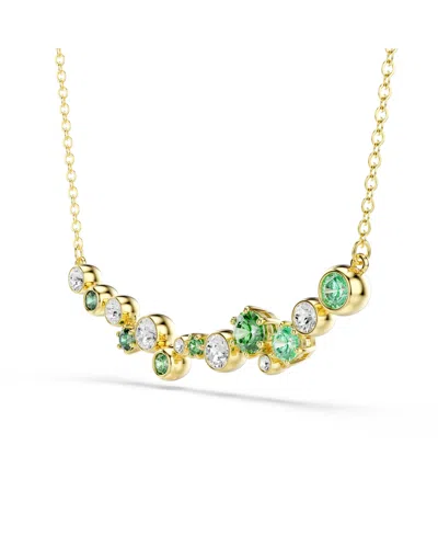 Swarovski Constella White & Green Crystal Collar Necklace, 14.87-18.87 In Gold