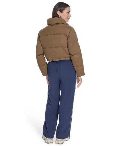 Levi's Women's Regular Cropped Cotton Puffer Jacket In Brown