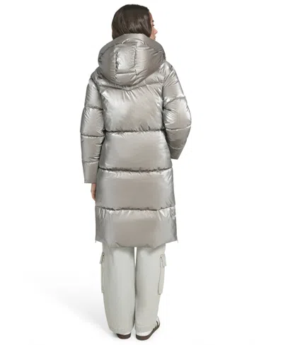 Levi's Women's Regular Long Puffer Jacket In Silver