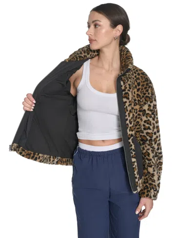 Levi's Women's Regular Stand Collar Sherpa Teddy Jacket In Brown