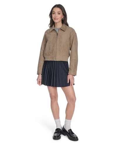 Levi's Women's Regular Faux Suede Bomber Jacket In Brown