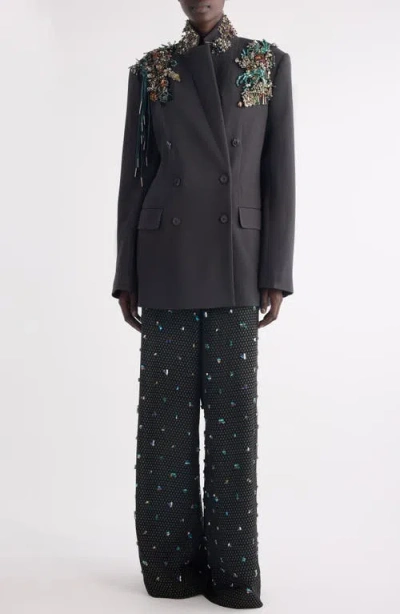 Dries Van Noten Chic Wide Leg Trousers Featuring Pockets In Multi