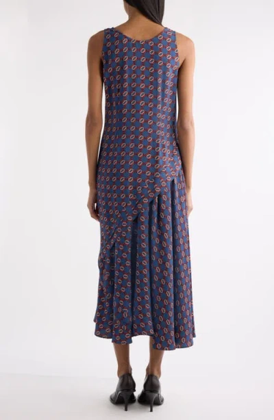 Dries Van Noten Dommy Tie Print Crepe Midi Dress In Multi