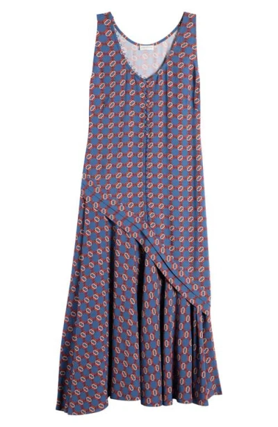 Dries Van Noten Dommy Tie Print Crepe Midi Dress In Multi