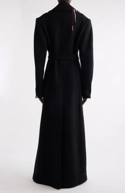 Dries Van Noten Rafaella Whipstitched Wool Blend Coat In Black