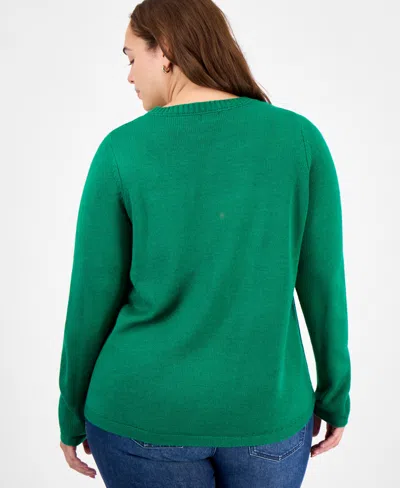 Holiday Lane Women's Candy Tree Graphic Sweater, Macy's Exclusive In Green