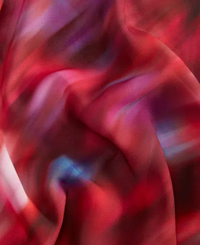 Inc International Concepts Women's Printed Ruffled Top, Macy's Exclusive In Pink