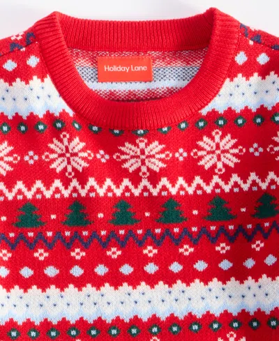 Holiday Lane Toddler Girls Fair Isle Sweater, Macy's Exclusive In Red