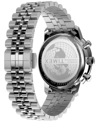 Timex Mens Green Tw2y23600 Waterbury Metropolitan Chronograph Stainless-steel Bracelet Watch In Metallic