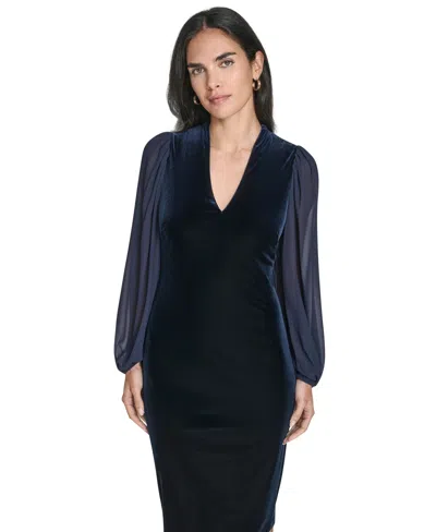 Jessica Howard Women's V-neck Bodycon Dress In Blue