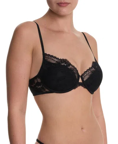 Natori Fleur Lightly Lined Underwire Bra Black In Black