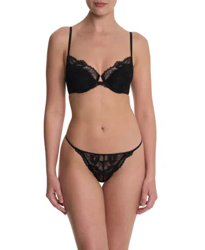 Natori Fleur Lightly Lined Underwire Bra Black In Black