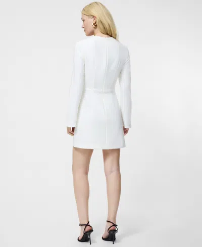 French Connection Whisper Long Sleeve Dress In White