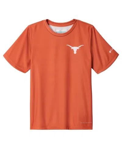 Columbia Big Boys And Girls Texas Orange Texas Longhorns Terminal Tackle Omni-shade T-shirt In Orange
