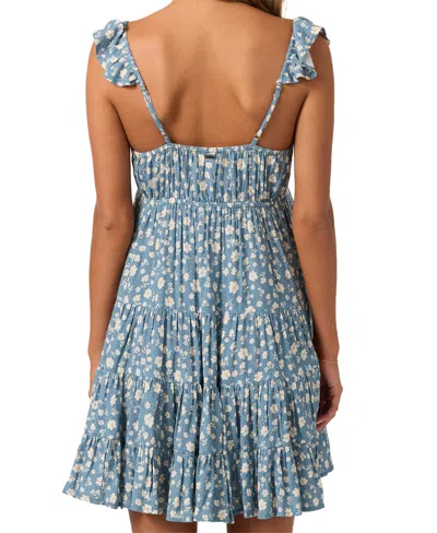 O'neill Lorelei Floral Print Minidress In Blue