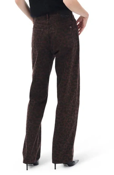 Rag & Bone Shea High Rise Straight Leg Jeans In Leopard In Brown