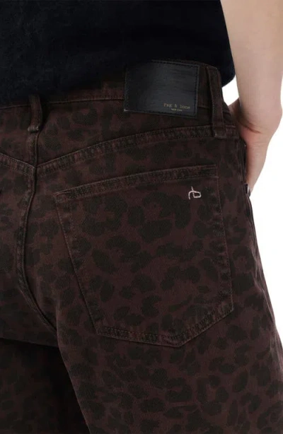 Rag & Bone Shea High Rise Straight Leg Jeans In Leopard In Brown