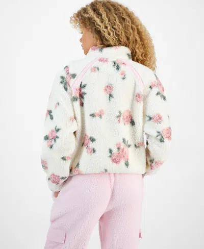 Hippie Rose Juniors' Quarter-zip Sherpa Jacket In Multi