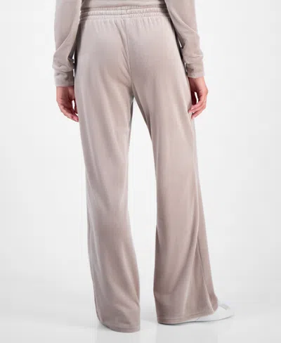 Hippie Rose Juniors' Ribbed Velour Drawstring Pants In Neutral