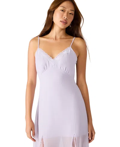 Steve Madden Delia Lace Trim Satin Midi Dress In Pink