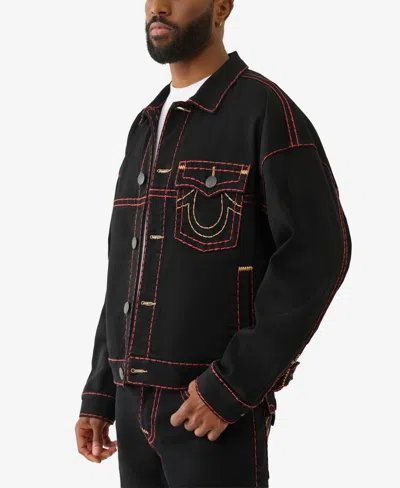 True Religion Men's Super T Boxy Denim Jacket In Black