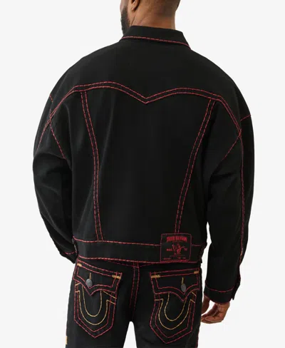 True Religion Men's Super T Boxy Denim Jacket In Black