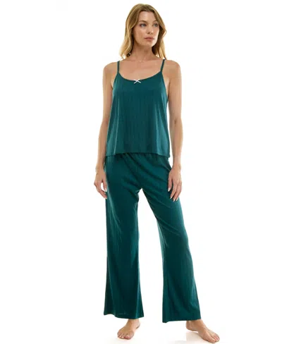 Sincerely Jules Women's 3-piece Pointelle Set In Green