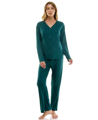 Sincerely Jules Women's 3-piece Pointelle Set In Green