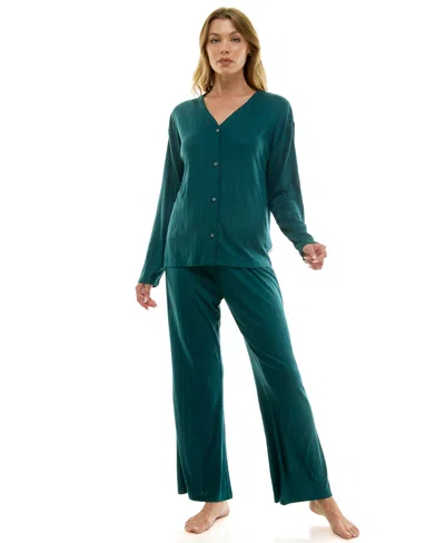 Sincerely Jules Women's 3-piece Pointelle Set In Green