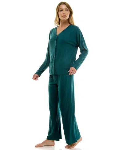 Sincerely Jules Women's 3-piece Pointelle Set In Green