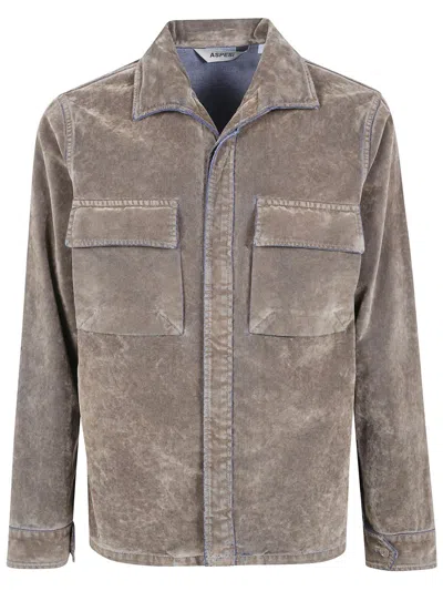 Aspesi Shirt With Front Flap Pockets In Gray