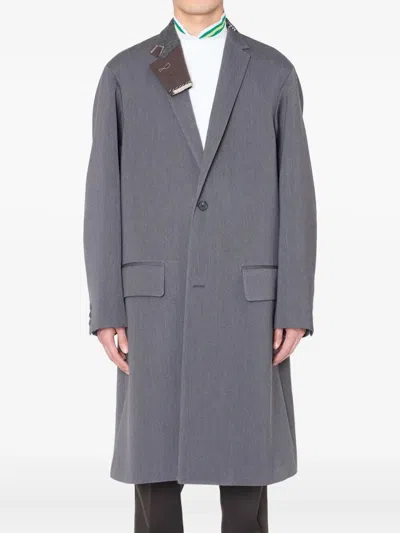 Kolor Single-breasted Panel-detail Coat In Gray