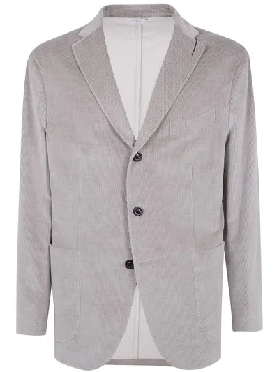 Boglioli Tailored Jacket With Notch Lapel And Pockets In Gray